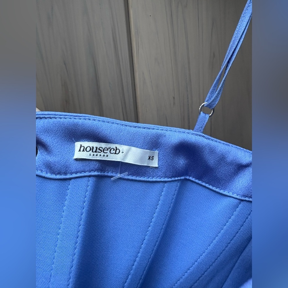 House of CB 'Olivette' Periwinkle Satin Corset Maxi Dress - Picture 9 of 10